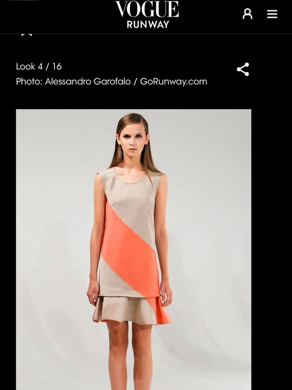 Unknown Brand Coral and Champagne Colorblock Sheath Dress